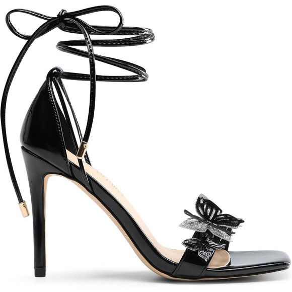 🆕 Women Black Strappy Gladiator Sexy Open Square Toe Heels Fashion Dressy Pumps - Picture 3 of 7